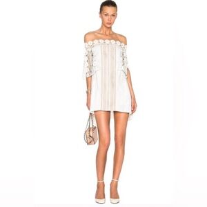 Self portrait white embroidered White Off-Shoulder Lace Dress
